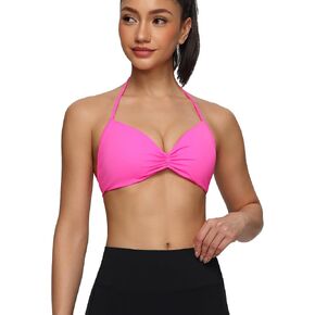 Strappy Sports Bras for Women Low Impact Open Back Deep V Bras Casual Bralette Yoga Crop Top with Removable Cups in Saudi Arabia