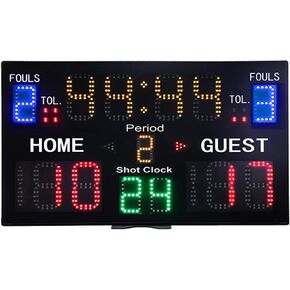 Electronic Scoreboard with Remote Control, 30M Range, 5 Brightness Levels, 3 Mounting Types for Sports in Kuwait