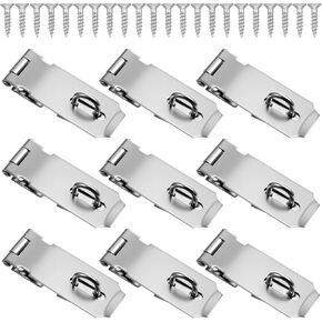 10 قطع من مزلاج القفل، مشبك قفل من الفولاذ المقاوم للصدأ، مشبك أمان شديد التحمل مع براغي تثبيت، قفل باب بمشبك للأبواب والخزائن in Kuwait