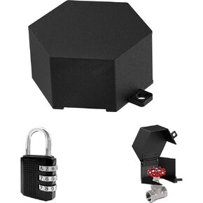 Sdstone Faucet Lock Outdoor - Password-Protected Water Spigot Lock, Hose Bib Steel, Gate Valve - Prevent Theft and Unauthorized Use for Garden, Valve - 1 Pack (Black) in Kuwait