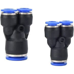 الأزرق الهوائية القصبة الهوائية المقابس السريعة على شكل Y ثلاثي القطر المتغير البلاستيك المشترك PW6-4/8-6/10-8/12-8 1 قطعة (PW8-6) in Kuwait