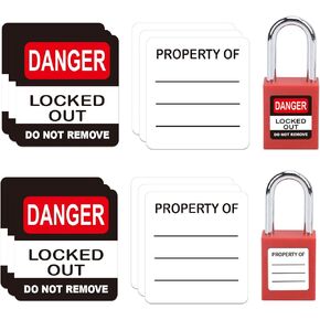 40 قطعة من ملصقات أقفال علامة القفل، علامة قفل الخطر لا تقم بإزالة ملصقات الأقفال، ملصقات قفل أمان مقاومة للماء (1 1/16 × 1 3/16 بوصة) in Kuwait