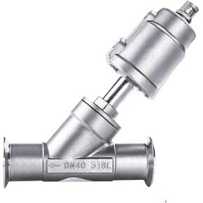 DN40 Pneumatic Quick-Install Angle Seat Valve 16bar 304 Stainless SteelAngle Seat Valve PTFE Sealing(Normally Closed,Double Acting) in Kuwait
