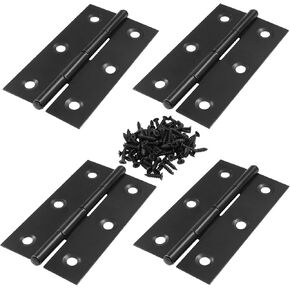 4PCS 3 Inch Stainless Steel Door Folding Butt Hinges, Black Metal Bisagras para Puertas with Screws for Door, Furnitures, Windows, Cabinet,Cupboard, Dressers in Kuwait