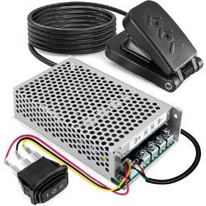 PWM DC Motor Speed Controller Kit with Foot Pedal, 10-50V 100A Adjustable Speed Regulator, Reversible Switch, Cooling Fan and Fuse Protection for Power Wheel, Electric Toy Car, and DIY Projects in Kuwait