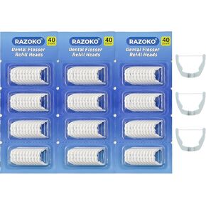 رؤوس إعادة ملء خيط تنظيف الأسنان، متوافقة مع خيط تنظيف الأسنان ألترا كلين من ليسترين، خيط تنظيف قوي للغاية لتنظيف مريح، بدون نكهة، 120 قطعة in Kuwait