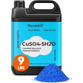 9 رطل من بلورات كبريتات النحاس CuSO4، بلورات دقيقة حبيبية خالية من EPA in Kuwait