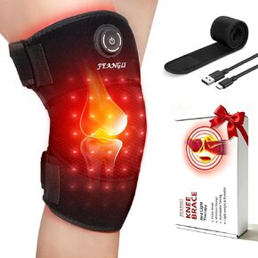 feangli Red Light Therapy for Knee Brace Heated Knee Wrap for Pain Relief, Cordless Infrared Light Therapy for Body/Joint/Shoulder, Heating Pad for Knee, Gifts for Women Men in Kuwait