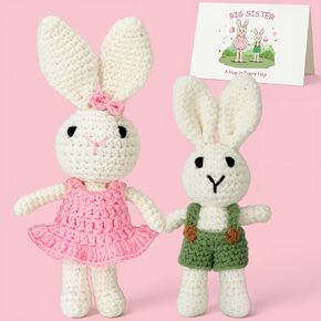 Big Sister Crochet Gifts for Girls, Big Sister Little Sister Doll Gift Set to Celebrate Little Girls Promoted to Sister, Gifts for Older Siblings of New Baby in Saudi Arabia