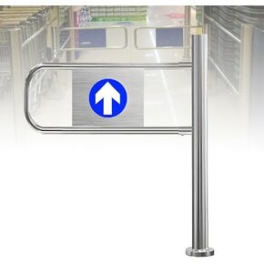 بوابة معدنية متأرجحة لأمن مدخل السوبر ماركت، حاجز أمان يفتح 90 درجة مع جهاز إغلاق لمحلات السوبر ماركت والمكتبات - بوابة معدنية متينة مقاس 60 × 100 سم in Kuwait