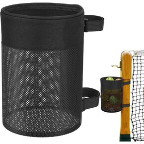 Pickleball Ball Holder Foldable Storage Mesh Bag for Pickleball Net Post, Large Storage Hanging Bag with Strap for Holding 18 Balls in Kuwait