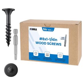 #8 x 1-1/4" Deck Screws, 5 LB Star Drive Wood Screws, 922Pcs Rust Resistant Timber Screws for Timber/Log/Landscaping Wood, T20 Star Bit Included, Black in Saudi Arabia