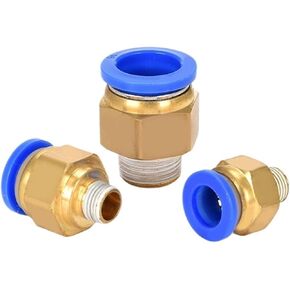 موصل النحاس الرغامي السريع PC8-02 الخيط الخارجي مباشرة من خلال المقابس PC10/12/14/16 الضغط العالي 1 قطعة (PC10-03) in Kuwait