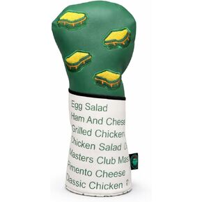 Pimento Cheese Fairway Wood Golf Club Head Cover, Masters Menu Design, Green and White Fairway Wood Headcover with Sandwich Pattern, Durable Golf Headcovers for Fairway Woods in Kuwait