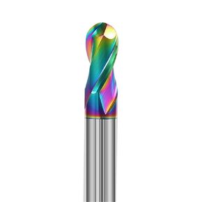 HRC55 Colorful Aluminum Ball Nose Milling Cutter 2 Flutes 50 60 75 100 150mm Tungsten Steel End Mill CNC Machine Tools 1Pcs(R5x10x150) in Kuwait