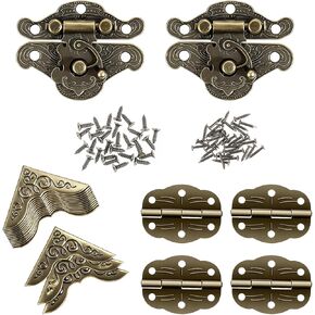 مجموعتان من المفصلات الصغيرة المنقوشة العتيقة بمشبك للصندوق الخشبي والصناديق، ومفصلات صناديق المجوهرات ومجموعة أدوات واقيات زوايا الصندوق مع براغي مطابقة، للصناديق الخشبية الصغيرة للخزانة المزخرفة in Kuwait