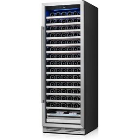 مبرد النبيذ والمشروبات مقاس 24 بوصة من Yeego - 36-72 درجة فهرنهايت، يحمل 60 علبة و20 زجاجة، أرفف قابلة للتعديل، ثلاجة مشروبات، من الفولاذ المقاوم للصدأ مع باب زجاجي مدمج للمطبخ/البار in Kuwait