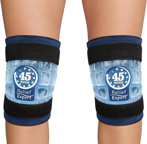 45-Minute Knee Ice Pack Wrap with Advanced Ice Grid Gel, Long-Lasting Ice Pack for Knees, Calves, Elbows, Flexible & Reusable Gel Ice Pack with Cold Compress for Workout Recovery- Fits Most Sizes in Kuwait
