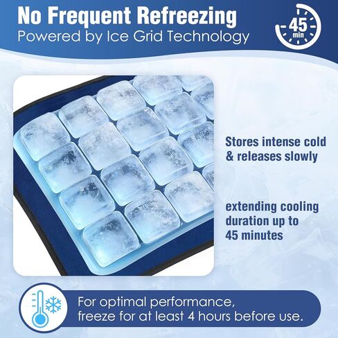 45-Minute Knee Ice Pack Wrap with Advanced Ice Grid Gel, Long-Lasting Ice Pack for Knees, Calves, Elbows, Flexible & Reusable Gel Ice Pack with Cold Compress for Workout Recovery- Fits Most Sizes in Saudi Arabia