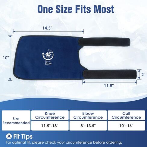 45-Minute Knee Ice Pack Wrap with Advanced Ice Grid Gel, Long-Lasting Ice Pack for Knees, Calves, Elbows, Flexible & Reusable Gel Ice Pack with Cold Compress for Workout Recovery- Fits Most Sizes in Saudi Arabia