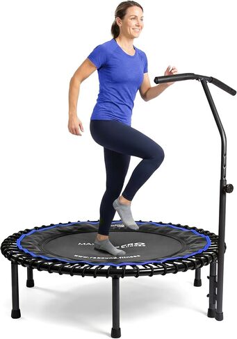 Maximus Pro Bungee Rebounder with T Bar Handle | Stronger Quieter & Softer Bounce | 40'' Mini Trampoline Ready Assembled for Adults & Children | Max 400lb | DVD+ Videos in Kuwait