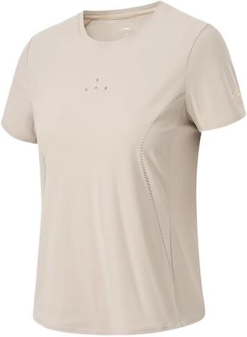 LI-NING Running Series Women's Reflective UV-Protective Ice-Cool Comfortable Short Sleeved T-Shirt ATSU508 in Saudi Arabia