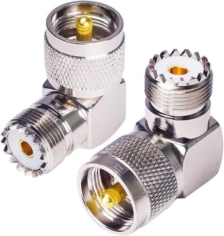 الزاوية اليمنى U H F PL259 ذكر التوصيل إلى SO239 أنثى جاك RF محوري محول النحاس موصل 1 قطعة in Kuwait