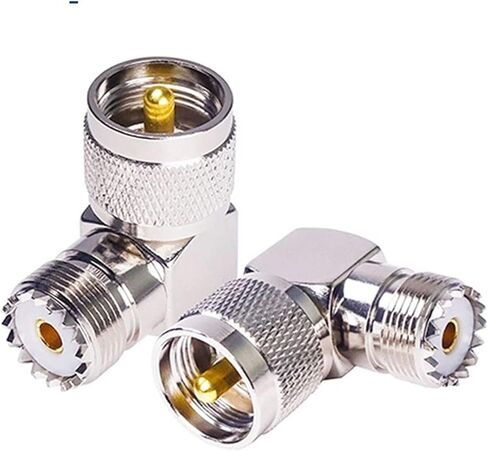 الزاوية اليمنى U H F PL259 ذكر التوصيل إلى SO239 أنثى جاك RF محوري محول النحاس موصل 1 قطعة in Kuwait