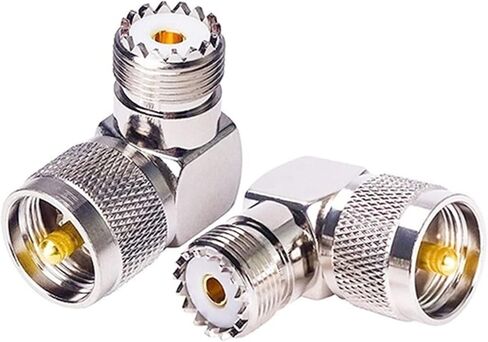 الزاوية اليمنى U H F PL259 ذكر التوصيل إلى SO239 أنثى جاك RF محوري محول النحاس موصل 1 قطعة in Kuwait