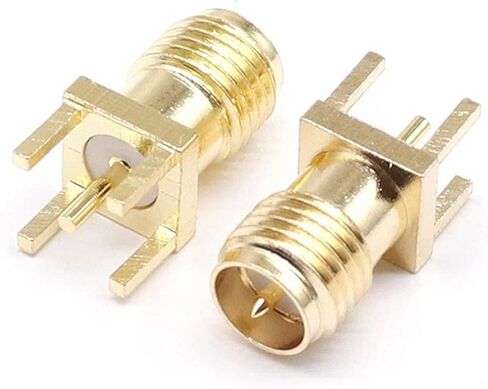 RP-SMA أنثى جاك ذكر محول القابس اللحيم حافة P C B مستقيم الزاوية اليمنى جبل RF النحاس موصل التوصيل المقبس 4 مللي متر تباعد 1 قطعة in Kuwait