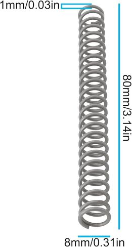 SING F LTD 6 قطعة نوابض ضغط 1 مللي متر قطر السلك x 8 مللي متر OD x 80 مللي متر طول للأجهزة المنزلية أدوات كهربائية in Kuwait