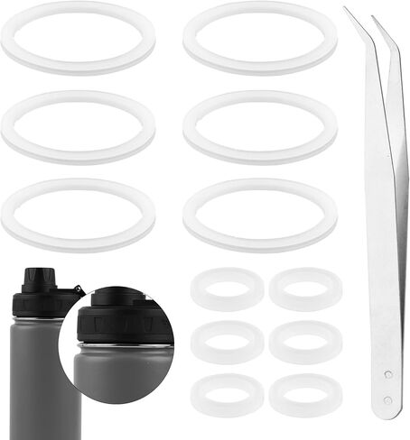 12pcs Water Bottle Lid & Spout Lid Gasket, Silicone Seal Ring Replacement with Tweezers Compatible with Drinco 14/18/22/32/40/64oz in Saudi Arabia