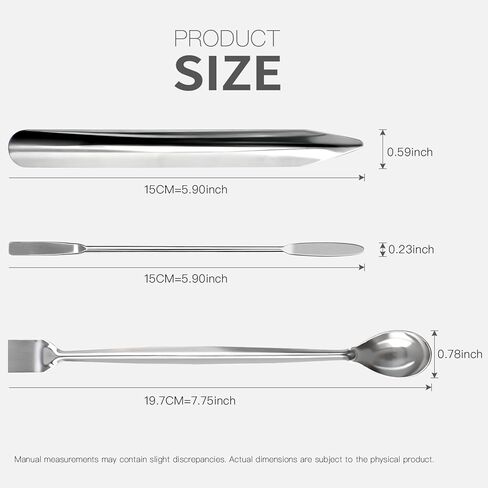 6 قطع مختبر ملعقة مجموعة مكشطة مزدوجة نهاية الفولاذ المقاوم للصدأ مختبر أخذ العينات ملعقة مايكرو مغرفة حبة مغرفة لمغرفة مساحيق العينة in Kuwait