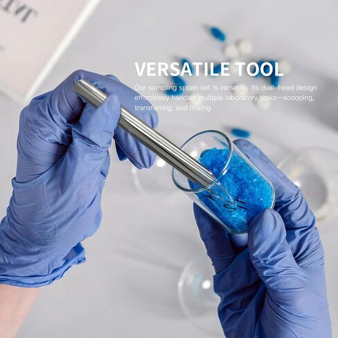 6 قطع مختبر ملعقة مجموعة مكشطة مزدوجة نهاية الفولاذ المقاوم للصدأ مختبر أخذ العينات ملعقة مايكرو مغرفة حبة مغرفة لمغرفة مساحيق العينة in Kuwait