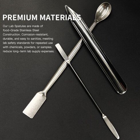 6 قطع مختبر ملعقة مجموعة مكشطة مزدوجة نهاية الفولاذ المقاوم للصدأ مختبر أخذ العينات ملعقة مايكرو مغرفة حبة مغرفة لمغرفة مساحيق العينة in Kuwait