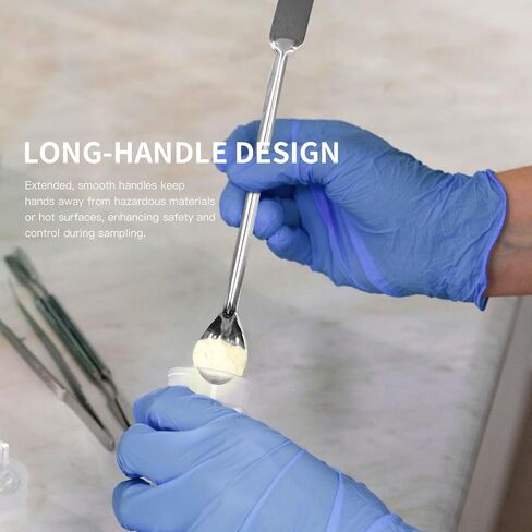 6 قطع مختبر ملعقة مجموعة مكشطة مزدوجة نهاية الفولاذ المقاوم للصدأ مختبر أخذ العينات ملعقة مايكرو مغرفة حبة مغرفة لمغرفة مساحيق العينة in Kuwait