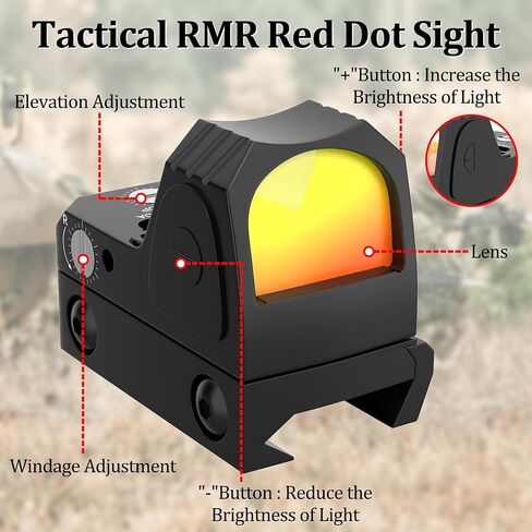تكتيكي RMR منظر نقطة حمراء قابل للتعديل 3 MOA 20 مم نطاق رؤية منعكس نقطة حمراء لـ Glock Mini Red Dot Sight Picatinny لبندقية مسدس المسدس in Kuwait
