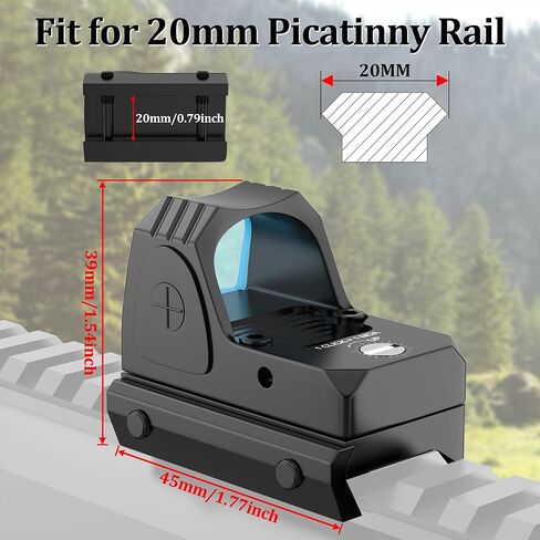 تكتيكي RMR منظر نقطة حمراء قابل للتعديل 3 MOA 20 مم نطاق رؤية منعكس نقطة حمراء لـ Glock Mini Red Dot Sight Picatinny لبندقية مسدس المسدس in Kuwait
