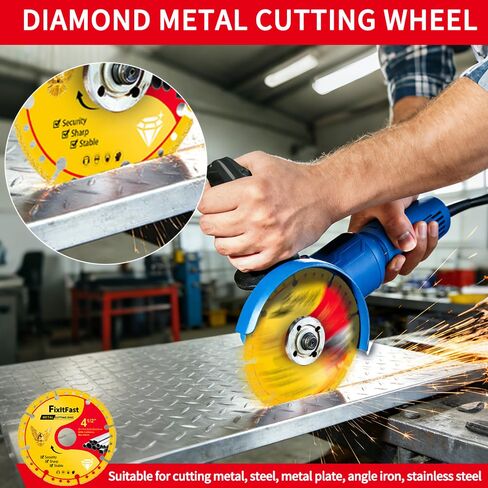 قرص قطع متعدد الأغراض مقاس 4 1/2 × 7/8 بوصة من FIXLTFAST لطاحونة الزوايا مع عجلة قطع معدنية ماسية، قرص قطع متعدد المواد غير قابل للتدمير، شفرة البلاط، قطع للمعادن/البلاط/البلاستيك/الرخام 3 قطع in Kuwait
