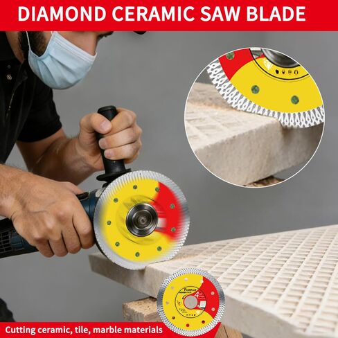 قرص قطع متعدد الأغراض مقاس 4 1/2 × 7/8 بوصة من FIXLTFAST لطاحونة الزوايا مع عجلة قطع معدنية ماسية، قرص قطع متعدد المواد غير قابل للتدمير، شفرة البلاط، قطع للمعادن/البلاط/البلاستيك/الرخام 3 قطع in Kuwait