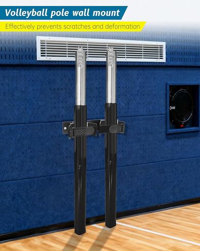 رف حائط لأعمدة الكرة الطائرة في الأماكن المغلقة، تخزين عمود الكرة الطائرة في وضع مستقيم، تخزين فعال للنادي مناسب لكرة الريشة الطائرة والتنس in Kuwait