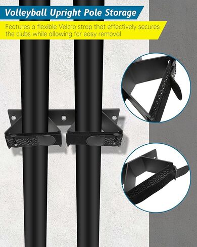 رف حائط لأعمدة الكرة الطائرة في الأماكن المغلقة، تخزين عمود الكرة الطائرة في وضع مستقيم، تخزين فعال للنادي مناسب لكرة الريشة الطائرة والتنس in Kuwait