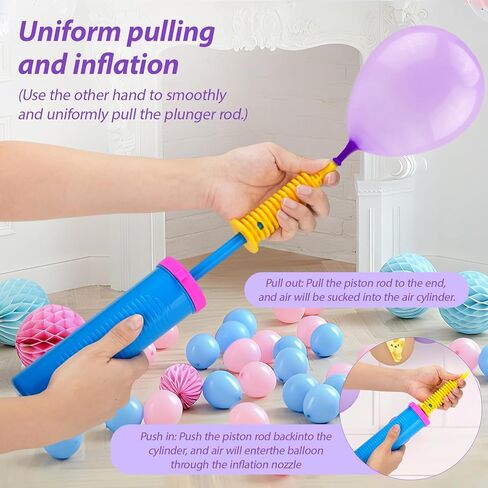 4 Pack Balloon Pump Bulk, Manual Air Pump for Balloons,Ballon Inflator Pumping,Quick Easy Hand Pumps for Foil Latex Balloons,for Swimming Pool Floats, Inflatable Toys,Yoga Balls, Party Decorations in Saudi Arabia
