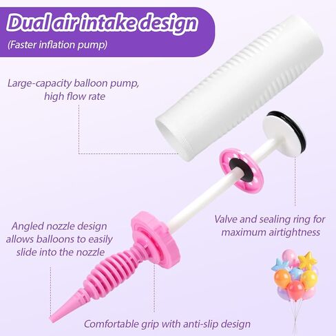 4 Pack Balloon Pump Bulk, Manual Air Pump for Balloons,Ballon Inflator Pumping,Quick Easy Hand Pumps for Foil Latex Balloons,for Swimming Pool Floats, Inflatable Toys,Yoga Balls, Party Decorations in Saudi Arabia