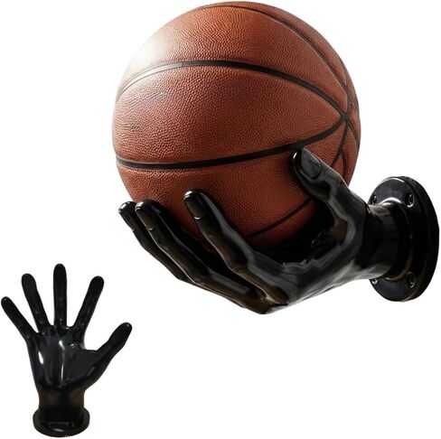Black Basketball Holders, Basketball Wall Decor, Wall Mount Art Stand Hand Sculpture Ball Holder Storage, Men's Sport Gifts, Garage Ball Storage Organizer in Saudi Arabia
