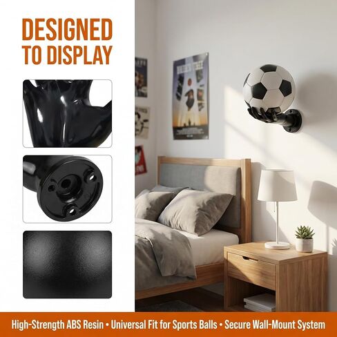 Black Basketball Holders, Basketball Wall Decor, Wall Mount Art Stand Hand Sculpture Ball Holder Storage, Men's Sport Gifts, Garage Ball Storage Organizer in Saudi Arabia