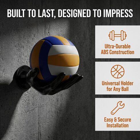 Black Basketball Holders, Basketball Wall Decor, Wall Mount Art Stand Hand Sculpture Ball Holder Storage, Men's Sport Gifts, Garage Ball Storage Organizer in Saudi Arabia