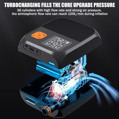 3T6B Rechargeable Paddle Board Pump with 8000mAh Battery,25PSI High Pressure SUP Pump & Car Adapter Powered Portable Electric Air Pump,for Stand Up Paddle Boards,Boats,Tent and Kayaks in Kuwait