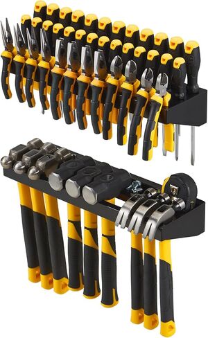 Wall Mount Hand Tool Organizer, Screwdriver Organizer, Pliers Holder, Hammer Rack, 2 Pcs Set Heavy Duty Utility Storage Rack for Garage, Workshop (Black) in Saudi Arabia