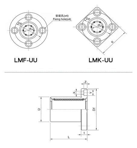 2pcs/lot LMF25UU 25mm Flange Linear Ball Bearing for Shaft in Saudi Arabia
